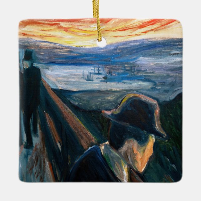 Ornement En Céramique Edvard Munch - Maladie d'humeur au coucher du sole (Devant)