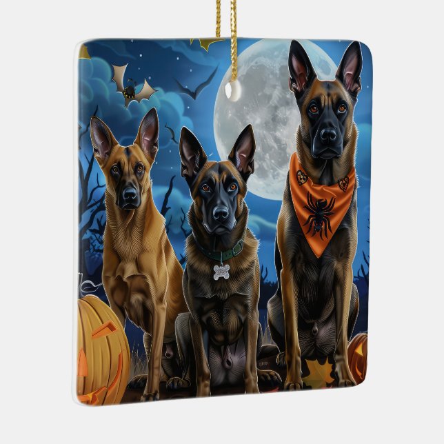 Ornement En Céramique Éffrayant belge de Malinoi Halloween (Droite)