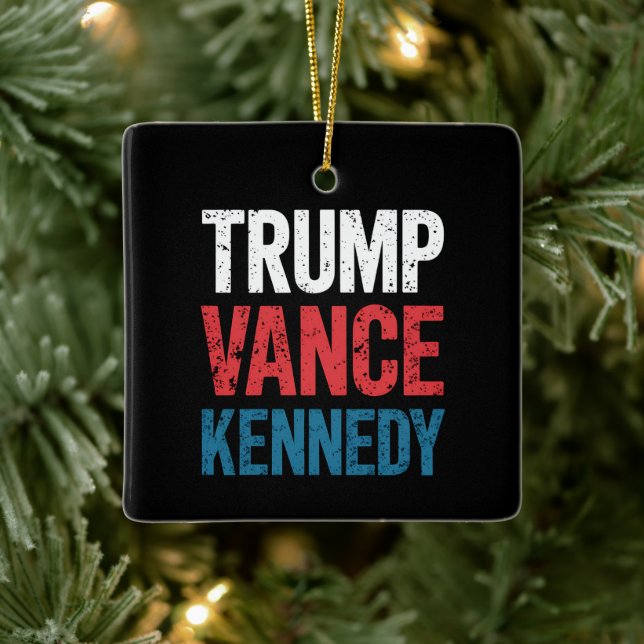 Ornement En Céramique Élection de Trump Vance Kennedy 2024 (Arbre)