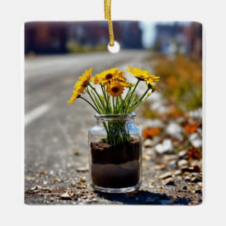 Ornement En Céramique "élégance florale :