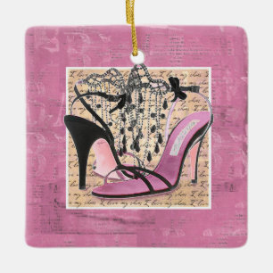 Ornement En Céramique Élégant Amateur De Chaussure J'Aime Mes Chaussur