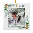 Elégant Aquarelle Pine Couple Premier Noël