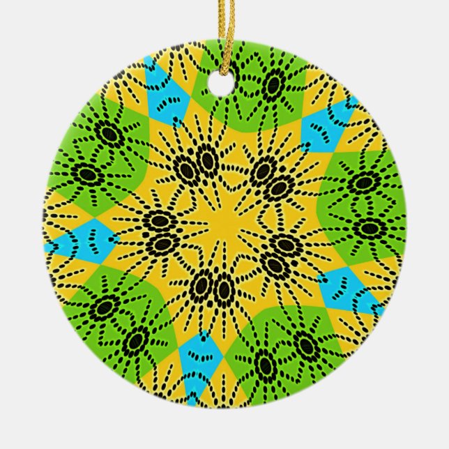 Ornement En Céramique Élégant Araignée d'inspiration africaine Motif tra (Devant)