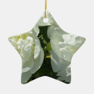Ornement En Céramique Elégant blanc peony floral blanc photo