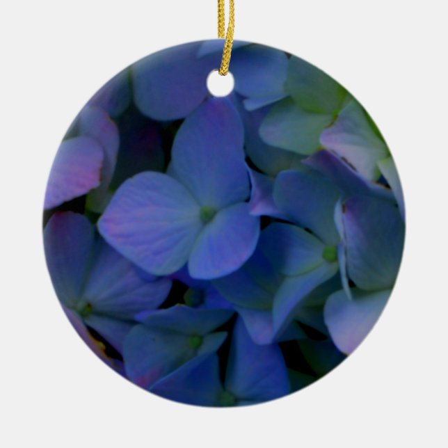 Ornement En Céramique Élégant bleu pourpre bleu pourpre floral (Devant)