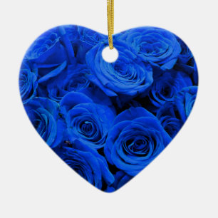 Ornement En Céramique Elégant bleu rose bleu fleurs bleu bleu bleu flora