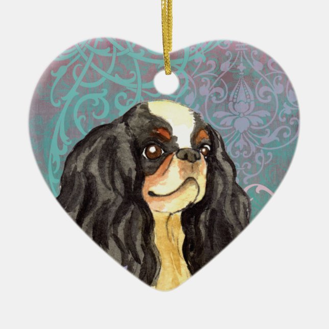 Ornement En Céramique Elégant Français Toy Spaniel (Devant)