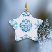 Élégant Snowflakes Bleu Noël blanc