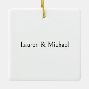 Ornement En Céramique Élégante calligraphie minimaliste mariage noir bla