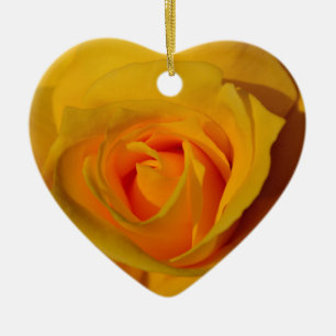 Ornement En Céramique Élégante fleur florale Rose jaune