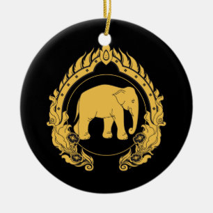 Ornement En Céramique Éléphant thaïlandais