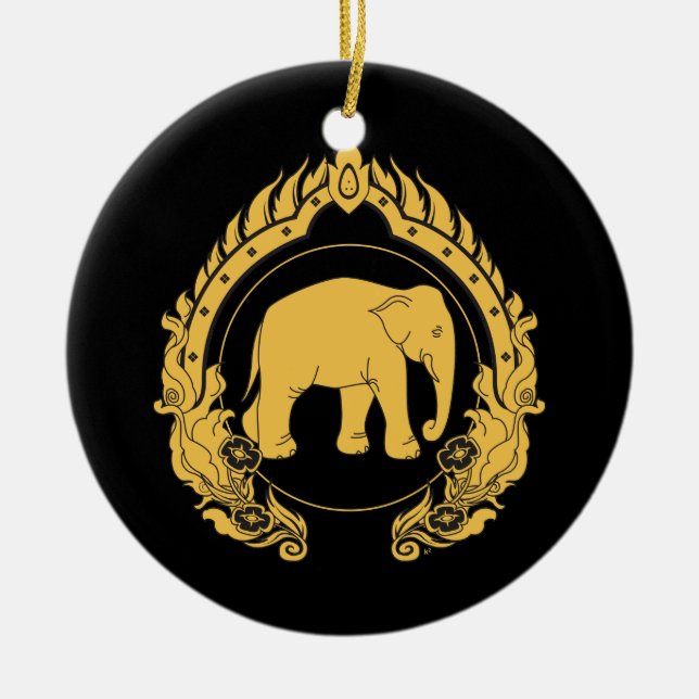 Ornement En Céramique Éléphant thaïlandais (Devant)