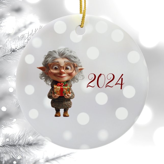 Ornement en céramique Elf de Noël de l'enseignant (Créateur téléchargé)