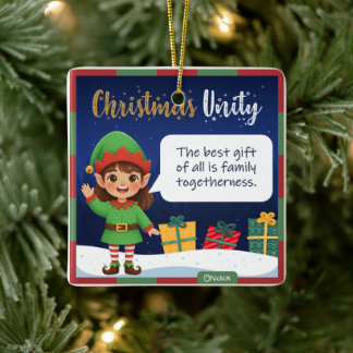 Ornement En Céramique Elf Girl Christmas Ornament
