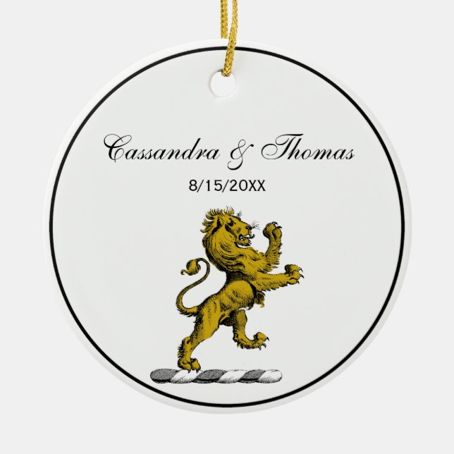 Ornement En Céramique Emblème de crête de lion debout héraldique C (Devant)