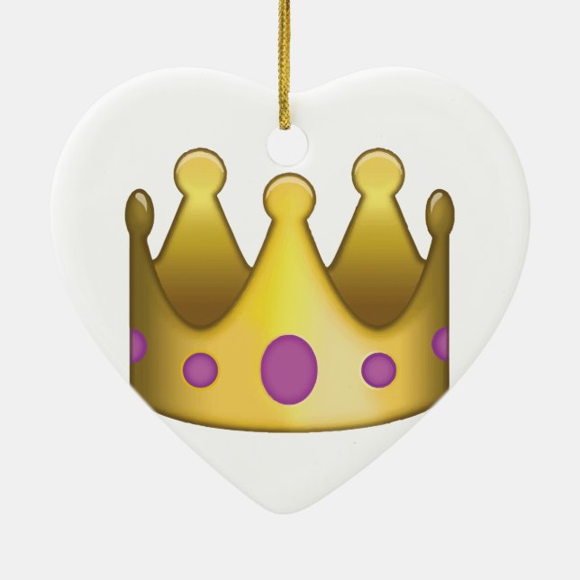 Ornement En Céramique Emoji de couronne (Dos)