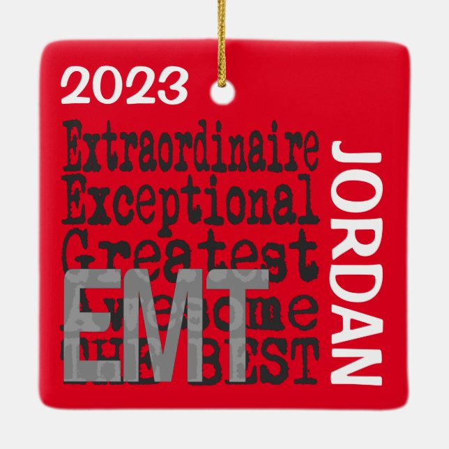 Ornement En Céramique EMT Extraordinaire PERSONNALISÉ (Dos)