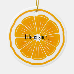 Ornement en céramique en agrumes de tranche orange