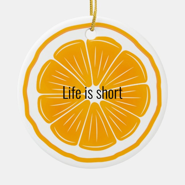 Ornement en céramique en agrumes de tranche orange (Devant)