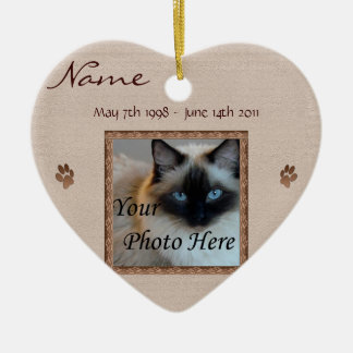 Ornement En Céramique En mémoire de votre chat - mémorial personnalisé