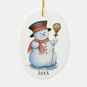 Ornement en céramique enchanté de bonhomme de