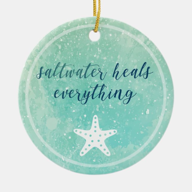 Ornement En Céramique Encouragement Saltwater Heure Tout (Devant)