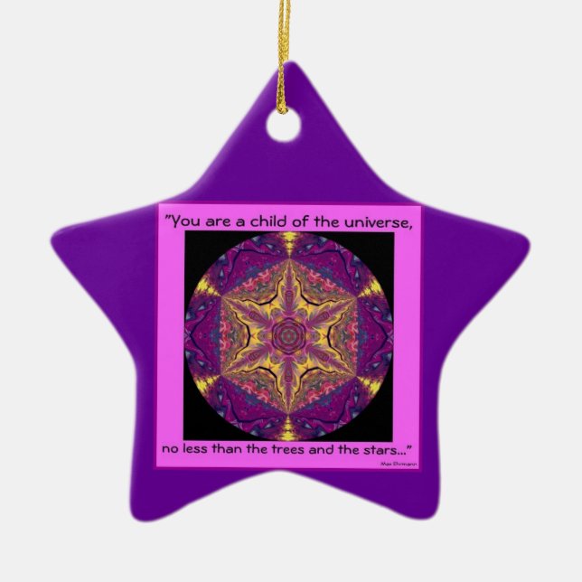 Ornement En Céramique "Enfant des desiderata Ornament.2 d'univers" - (Devant)