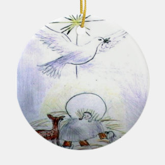 Ornement En Céramique enfant Jésus de colombe