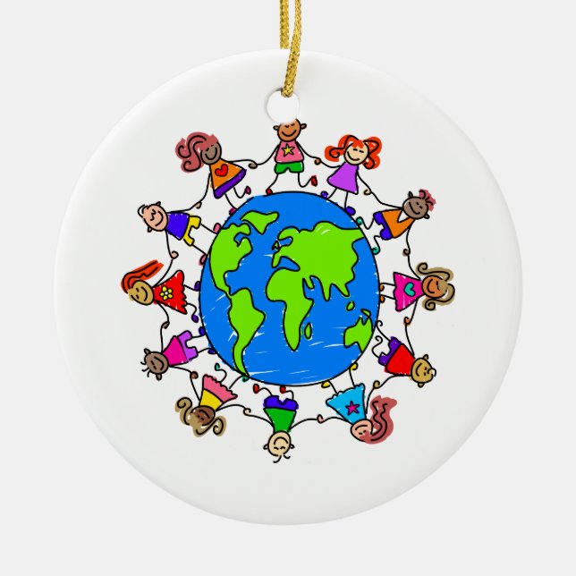 Ornement En Céramique Enfants du monde (Devant)