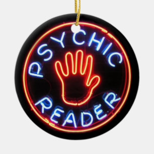 Ornement En Céramique Enseigne au néon psychique de lecteur