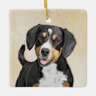 Ornement En Céramique Entlebucher Mountain Dog Peinture - Art original