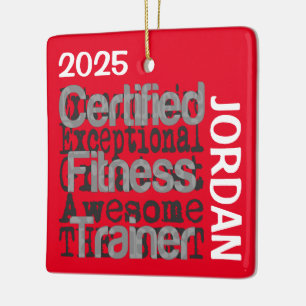 Ornement En Céramique Entraîneur Certifié Fitness Extraordinaire PERSONN