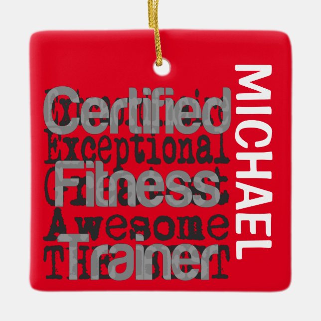 Ornement En Céramique Entraîneur Certifié Fitness Extraordinaire PERSONN (Devant)