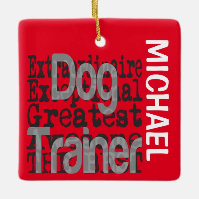 Ornement En Céramique Entraîneur de chien Extraordinaire PERSONNALISÉ (Devant)