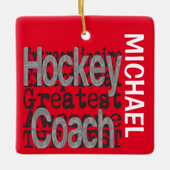 Ornement En Céramique Entraîneur de hockey Extraordinaire PERSONNALISÉ (Devant)