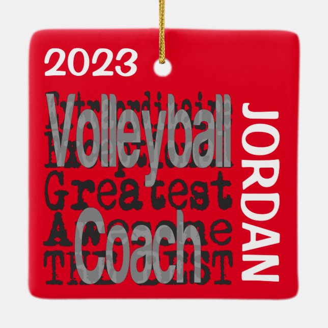 Ornement En Céramique Entraîneur de volleyball Extraordinaire CUSTOM (Dos)