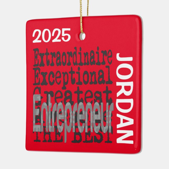 Ornement En Céramique Entrepreneur Extraordinaire PERSONNALISÉ (Gauche)