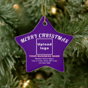 Ornement En Céramique Entreprise Noël violet étoile céramique ornement