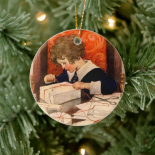 Ornement En Céramique Envelopper les cadeaux