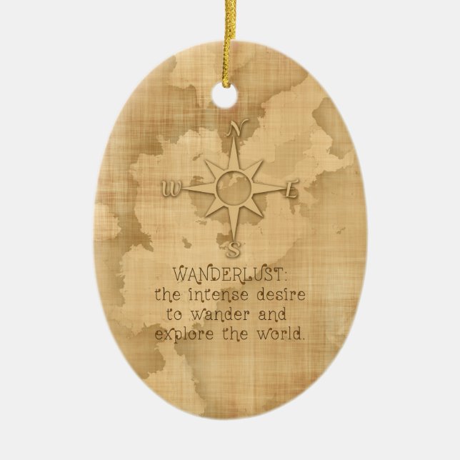 Ornement En Céramique "Envie de voyager…" Citation de déplacement sur le (Devant)