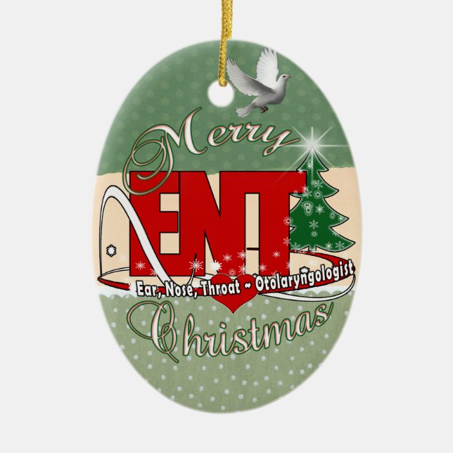 Ornement En Céramique ENVOI CHRISTMAS Otolaryngologue EAR NEZ THROAT (Devant)