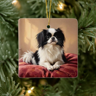 Ornement En Céramique Épagneul japonais