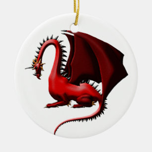 Ornement En Céramique Épine, le dragon rouge
