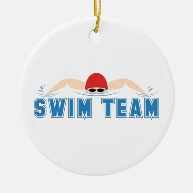 Ornement En Céramique Équipe de natation (Devant)