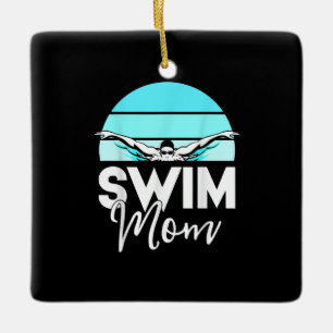 Ornement En Céramique Équipe de natation Maman Mor School Swimming Meur