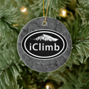 Ornement En Céramique Escalade personnalisée iClimb Noël de montagne