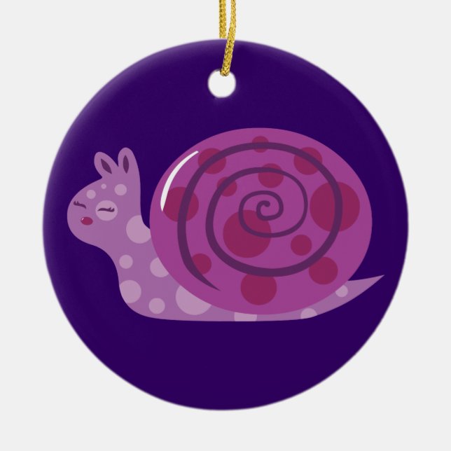 Ornement En Céramique Escargot tacheté pourpre (Devant)