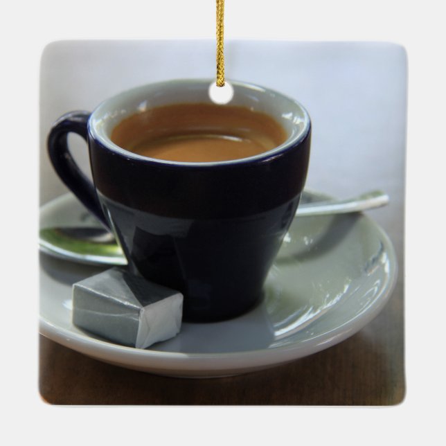 Ornement En Céramique Espresso frais brassé (Dos)