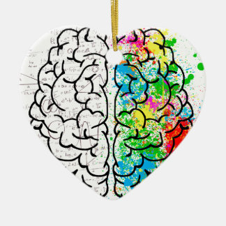 Ornement En Céramique esprit cerveau psychologie idée coeurs