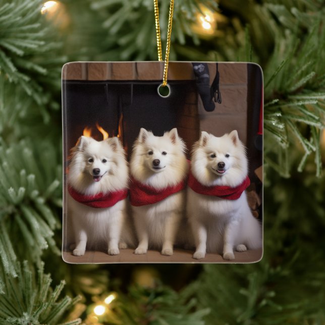 Ornement En Céramique Esquimau américain près de la cheminée Noël (Arbre)